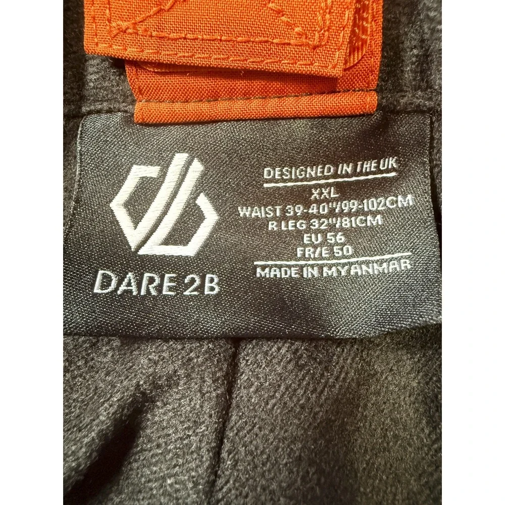 DARE2B - Men's Ski Snow Pants - Orange Insulated Bib Suspenders Waterproof - XXL